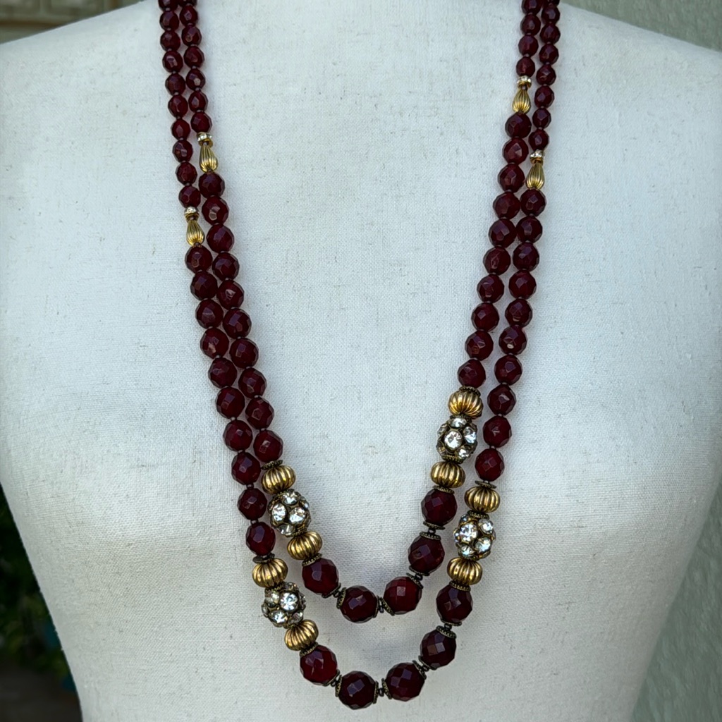 Rare Ellelle From Italy Vintage Double Strand Necklace.